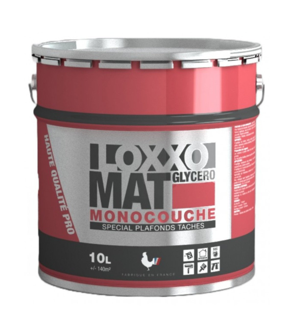 Loxxo Peinture Glycéro - Spécial Plafonds tachés - Monocouche - Blanc Mat - 2,5L, 10L